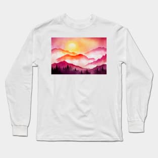 Sunset Landscape Paint Long Sleeve T-Shirt